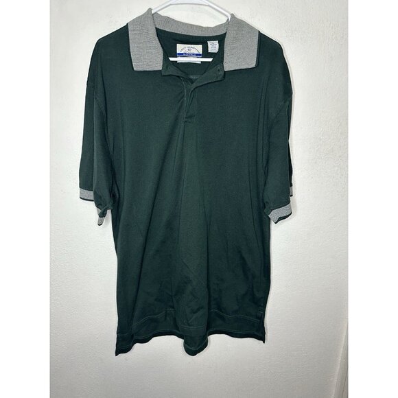 David Leadbetter Golf Apparel By Jos A Bank Green Short Sleeve Polo Shirt Sz XL - Picture 1 of 8